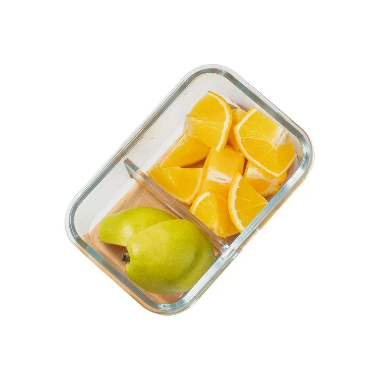 1020ml Square Lunch Clear Box Microwave Glass Bowl Glass Crisper