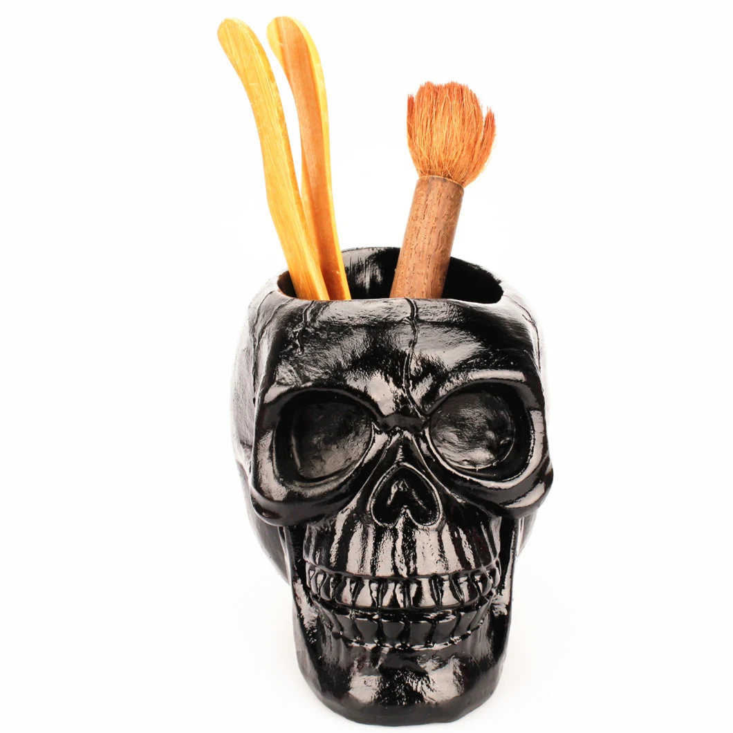 Skeleton Storage Container Makeup Brushes Collection Culture Personality Stationery Pen Holder Flower Pot Finishing Resin Sculpture Hallowmas Skull