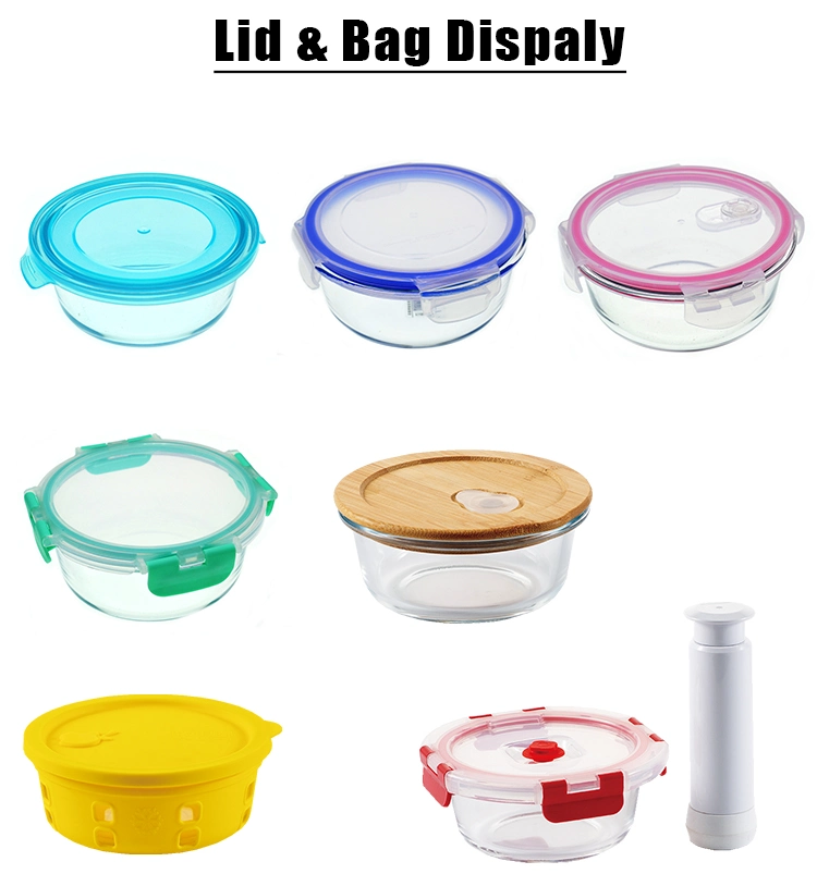 1400ml High Borosilicate Lunch Box Microwave Glass Bowl Box Storage Glass Crisper with Lids