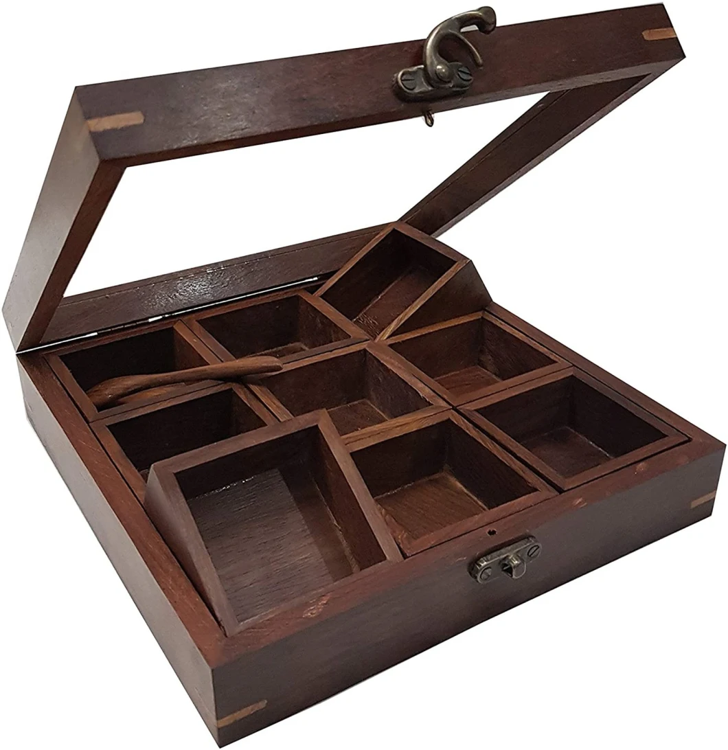 Eco-Friendly Wooden/Wood Box for Spice/Seasoning/Tea/Candy/Dry Fruit Storage