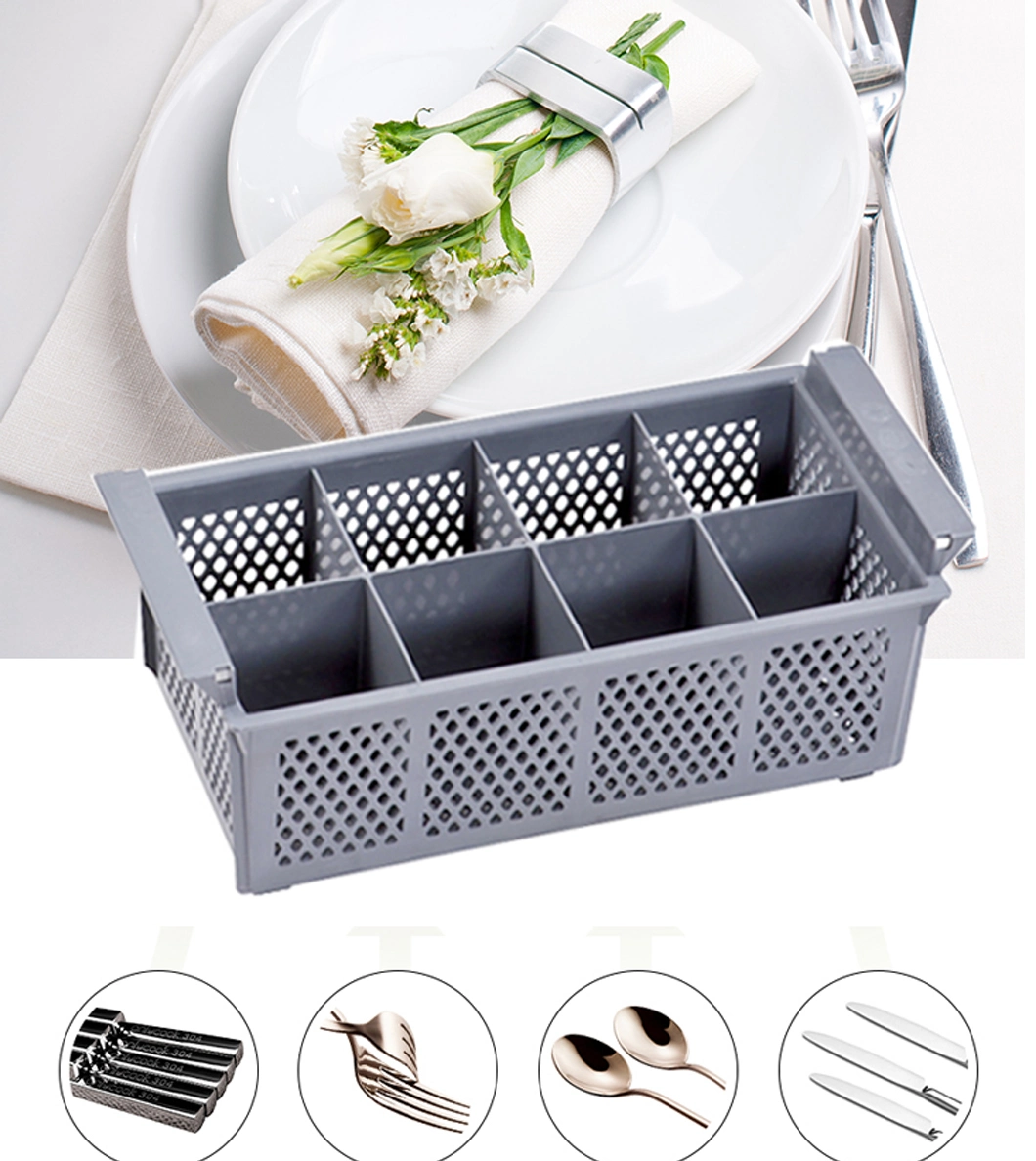 Cutlery Plastic Basket 8-Compartments Drying Rack/Chopsticks/Spoon/Fork/Knife Drain Basket/Tableware