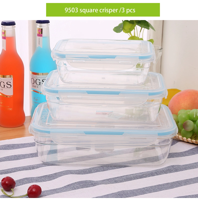 3PCS Long Square High Quality Plastic Crisper